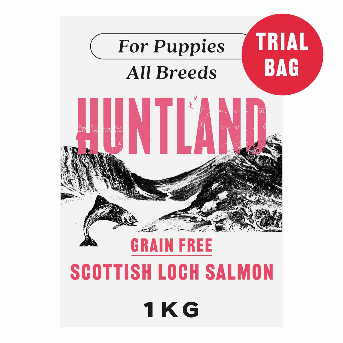 Huntland Puppy Scottish Loch Salmon Grain Free Dog Food Trial Bag 1k